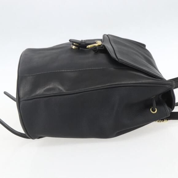 BALLY Backpack Leather Black Gold Auth ka1313 main image 5